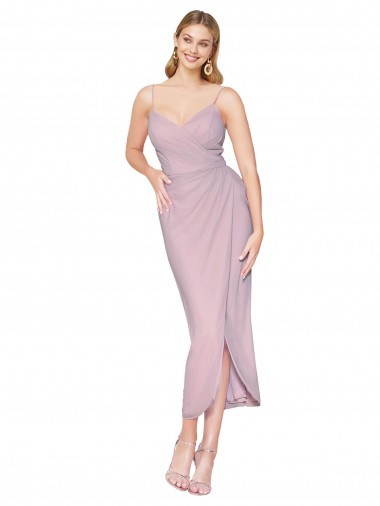 Buy Short Knee Length Chiffon Wrap Cocktail Prom Dress / Homecoming Dress with Straps UK