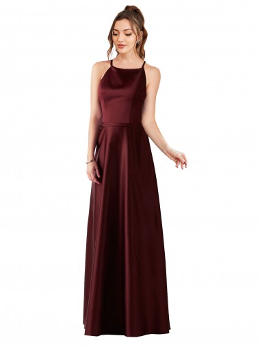 Buy Sleek Satin Prom Dress with Pockets UK