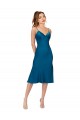 Midi Length Silky Satin Cocktail Prom Dress / Homecoming Dress