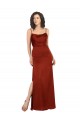 Floor-Length Silky Satin Prom Dress with Skirt Slit
