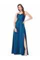 Cowl Neck Salky Satin Prom Dress