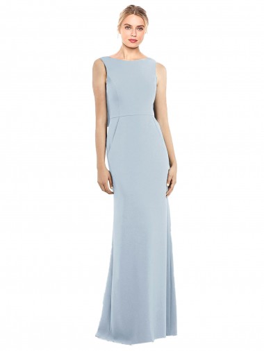 Buy Draped Backless Crepe Prom Dress with Pockets UK