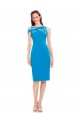 Sleeveless Crepe Cocktail Prom Dress / Homecoming Dress with Keyhole Off The Shoulder Detailing