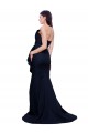 Long Strapless Sweep Train Low Back Crepe Prom Dress