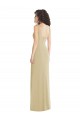 Wide Strap Slash Cutout Empire Crepe Prom Dress with Front Slit