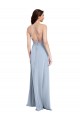 Fit and Flare High Neck Crepe Prom Dress with Side Slit