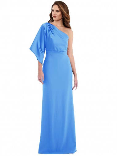 Buy One Shoulder Bell Sleeves Trumpet Prom Dress UK