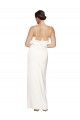 High Neck Stretch Satin Prom Dress with Low Back and Side Slit