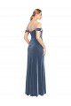 Draped Sleeves Wide Scoop Neck Off the Shoulder Velvet Prom Dress