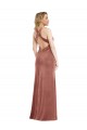 Plunging Neckline Velvet Maxi Prom Dress with Criss Cross Open Back