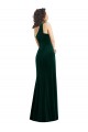 One Shoulder Velvet Trumpet Prom Dress with Front Slit
